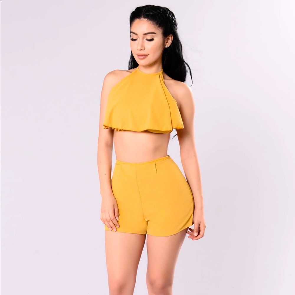 Fashion nova sun kiss set - mustard